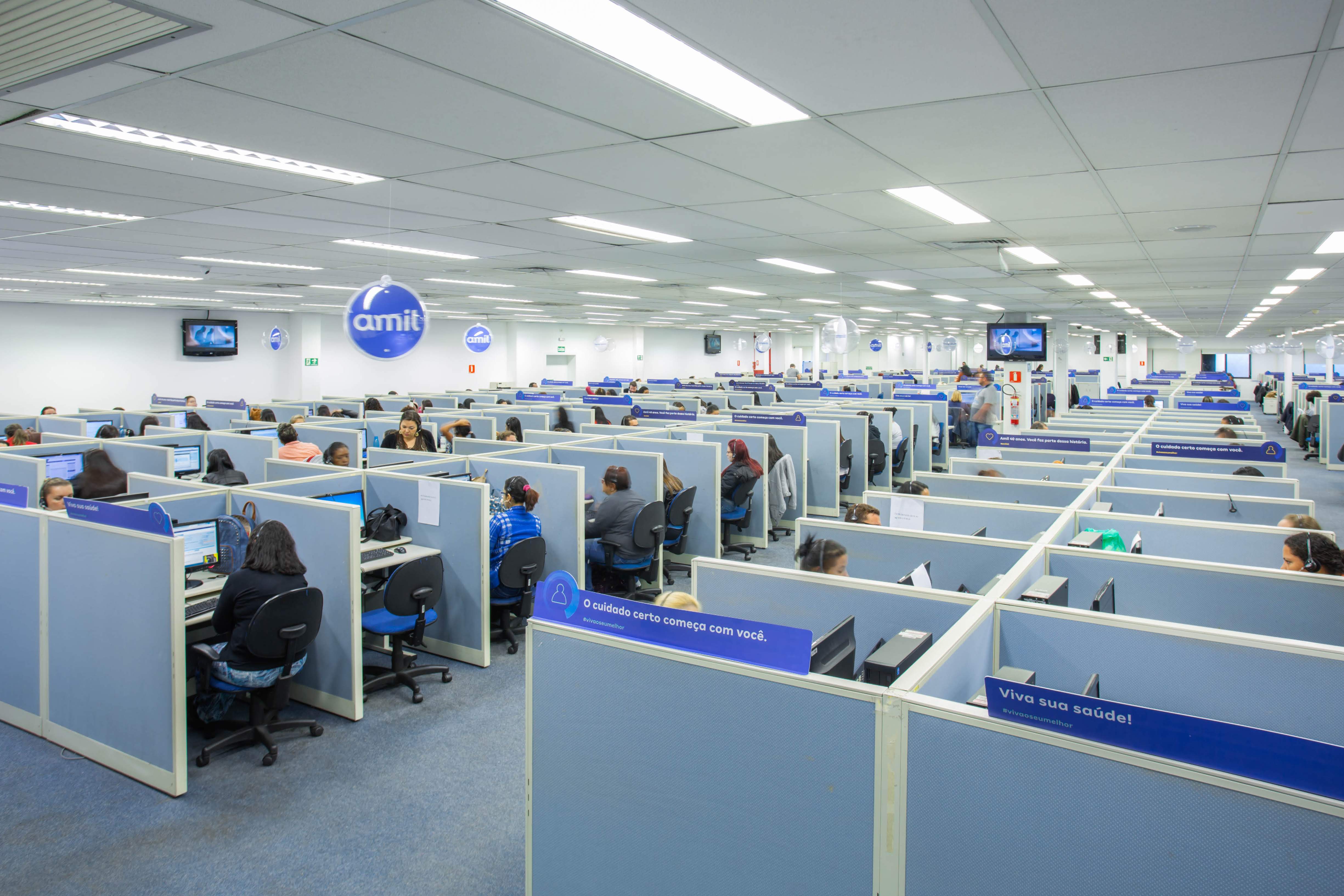 Call Center da Amil, em São Paulo: mais de 1,3 milhão de atendimentos por mês